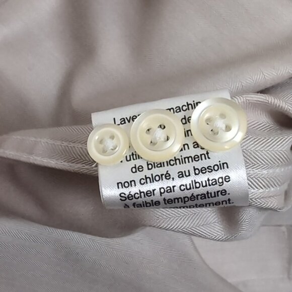 Joseph Abboud Non Iron Dress Shirt Cotton Long Sleeve Neutral Beige - Picture 9 of 12